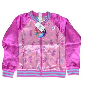 Trolls 2 World Tour Girls Metallic Reversible Bomber Jacket Size (10/12) NWT (C6